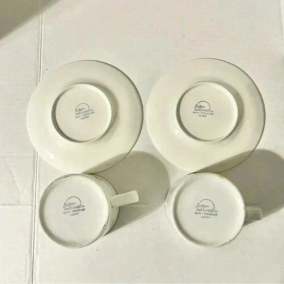 Vintage International Semi Porcelain Cup & Saucer (2 sets) Japan Gracious Floral - Picture 5 of 9